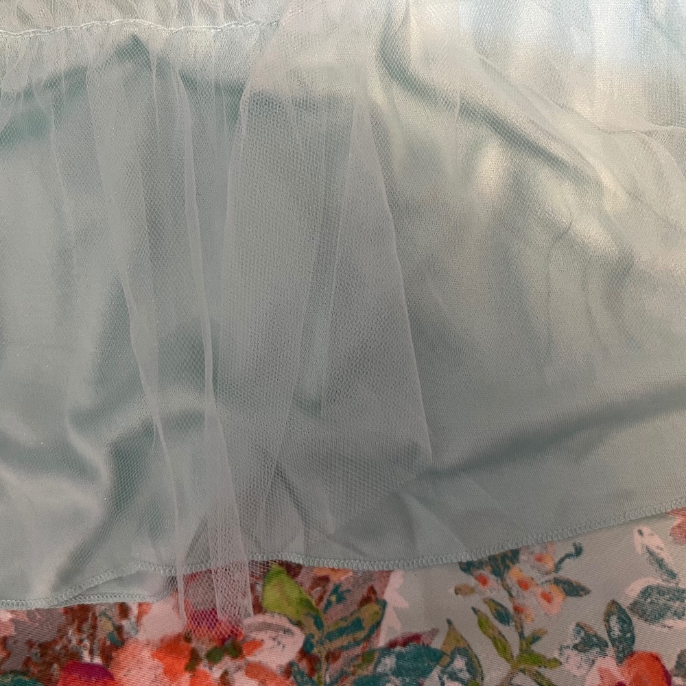 NWT Teeze Me Juniors Lace Back Sleeveless Fit&Flare Floral Dress in Mint 13/14 - Picture 13 of 16